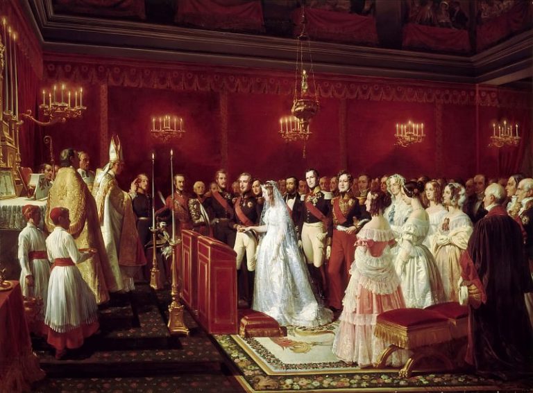 Филиппото, Феликс-Анри-Эммануэль – Бракосочетание герцога Немурского и принцессы Саксонской в дворцовой капелле Сен-Клу в 1840 году картина