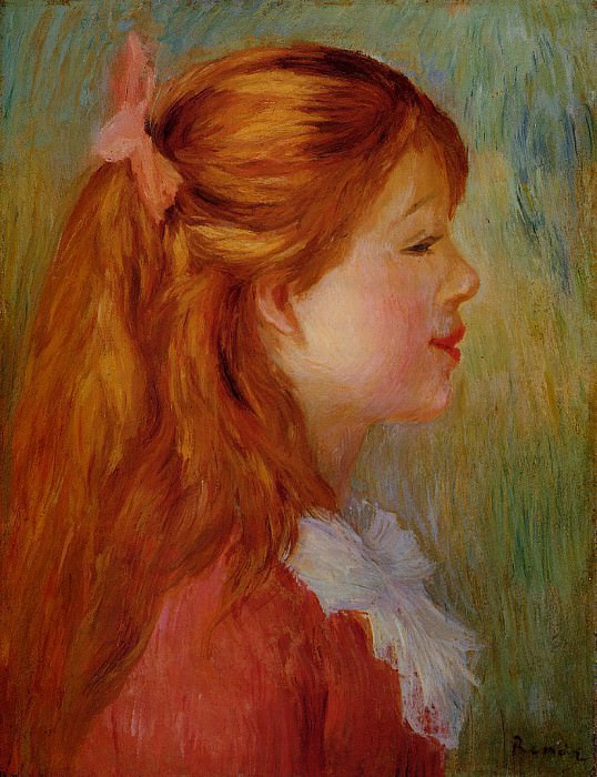 Девушка с длинными волосами в профиль – 1890 г. (частная коллекция) картина