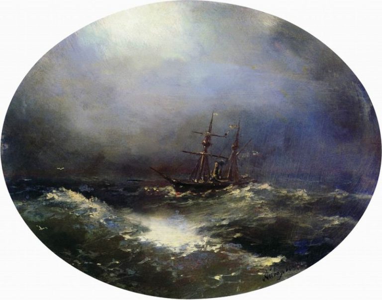 Морской вид 1900 24х30 картина