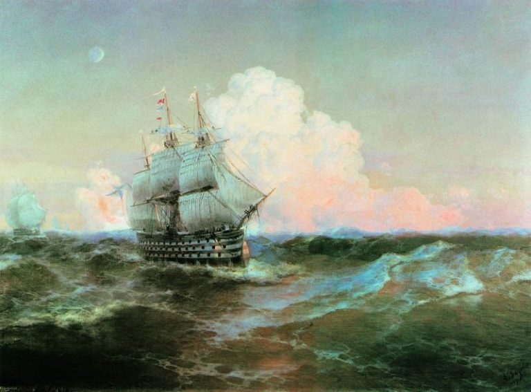 Корабль Двенадцать апостолов 1897 105х139 картина