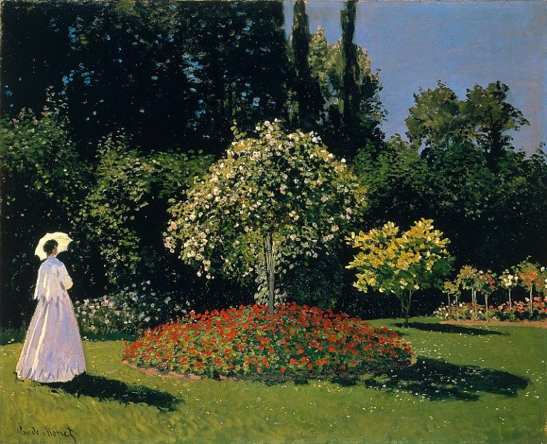 Жанна Маргарита Лекадр в саду картина