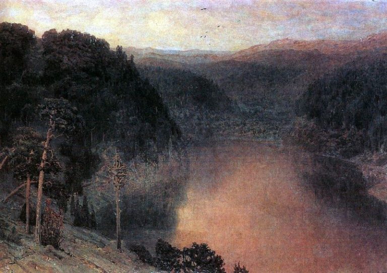 Горное озеро. Урал. 1892 картина