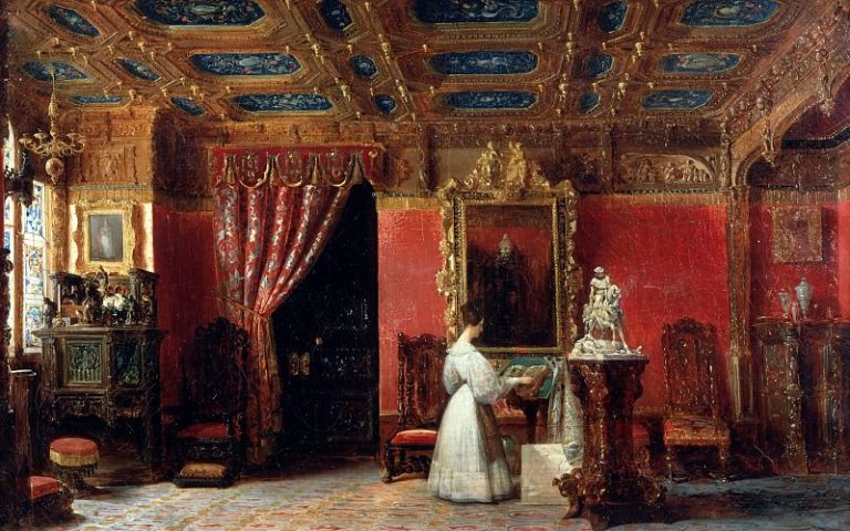 Лафайе, Проспер – Посмертный портрет принцессы Марии Орлеанской в своих аппартаментах дворца Тюильри картина