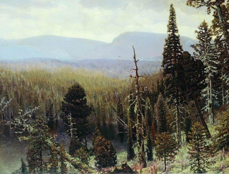 Тайга на Урале. Синяя гора. 1891 картина