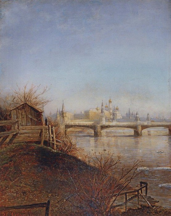 Вид на Московский Кремль. Весна. 1873 картина
