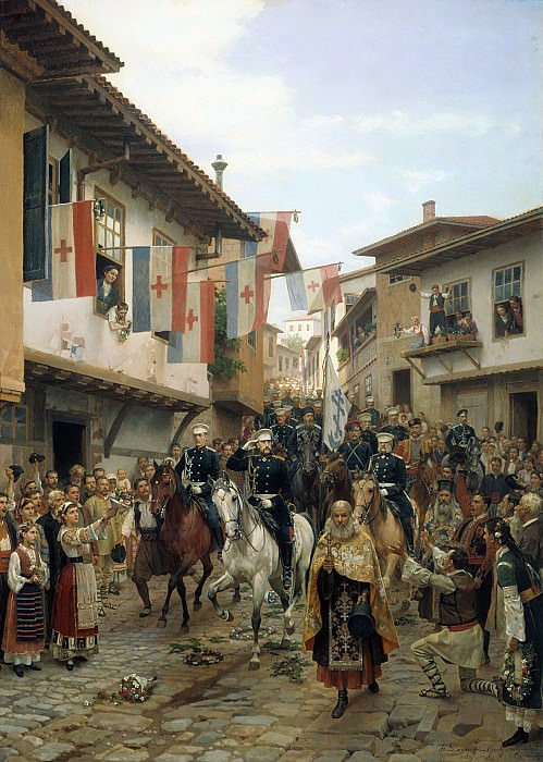Въезд великого князя Николая Николаевича в Тырново 30 июня 1877 года. 1885. картина