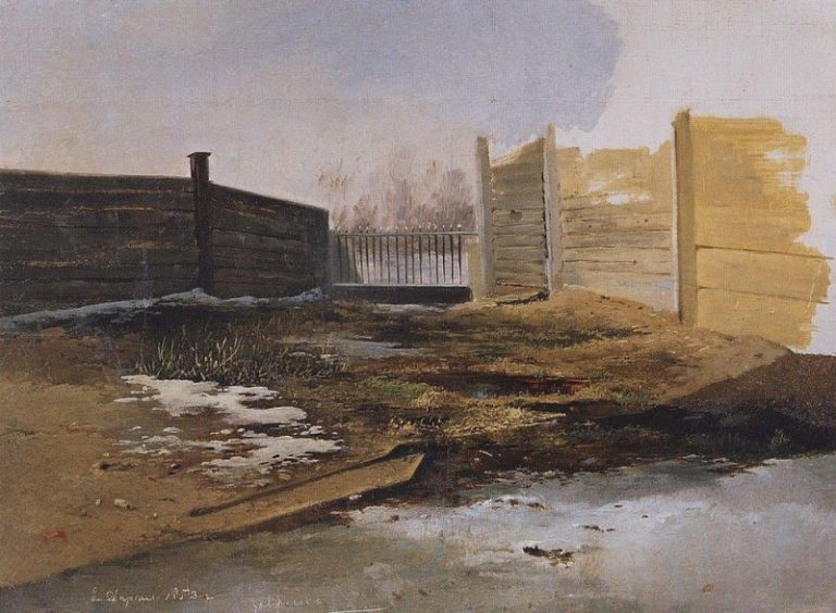 Дворик. Весна. 1853 картина