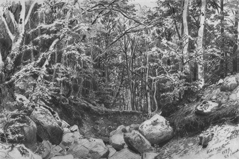 На горе Кастель в окрестностях Алушты 1879 31х45 картина