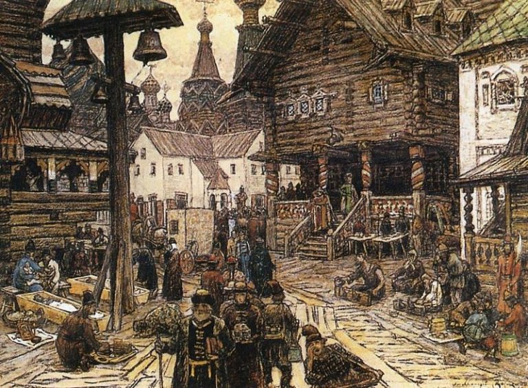 На крестце в Китай-городе. 1902 картина