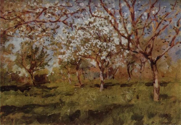 Цветущие яблони2. 1896 картина