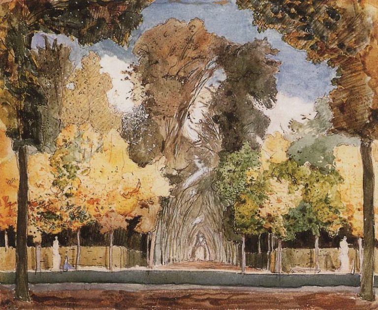 Версальский парк осенью картина