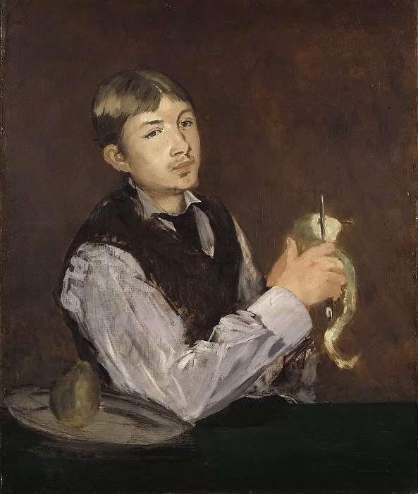 Юноша, чистящий грушу (Портрет Леона Леенхофа) картина