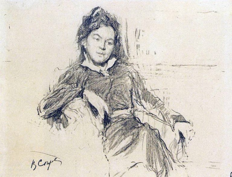 Портрет художницы А. П. Остроумовой-Лебедевой. 1899 картина