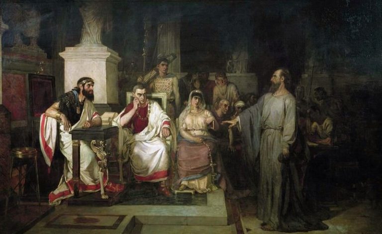 Апостол Павел объясняет догматы веры в присутствии царя Агриппы, сестры его Береники и проконсула Феста картина