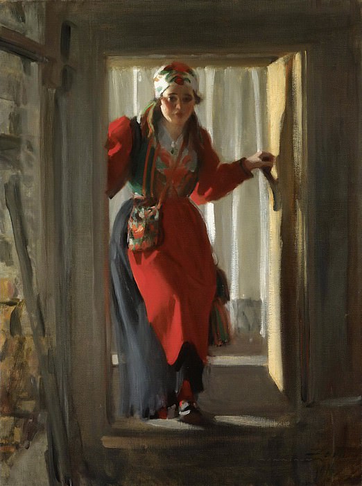 Женщина в дверях картина