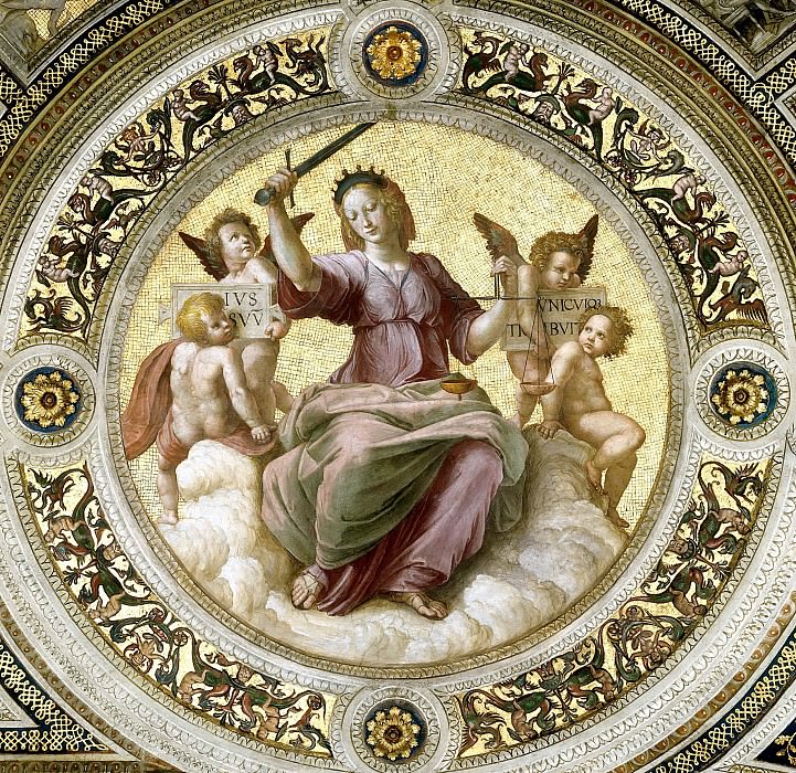 Станца делла Сеньятура: Роспись потолка (фрагмент) – Правосудие картина