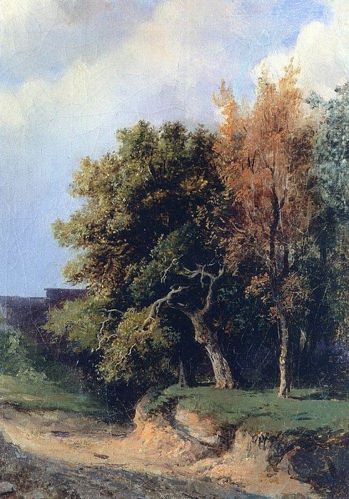 Пейзаж с дорогой. 1855 картина