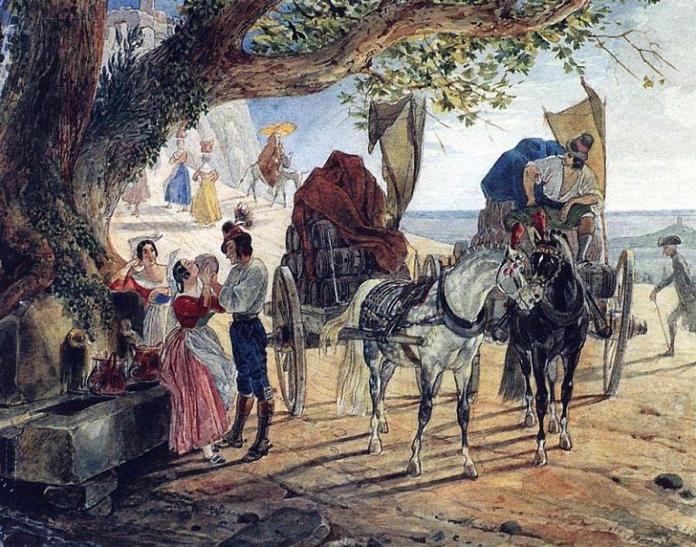 Гулянье в Альбано. 1830-1833 картина
