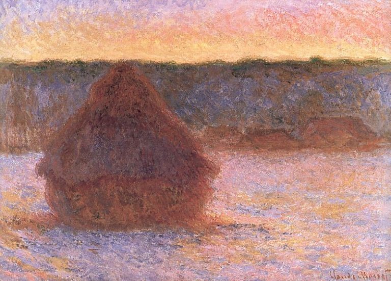 Зерновой стог на закате, зима 1890-91 1 картина
