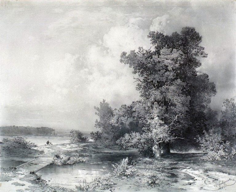 Вид в селе Кунцеве под Москвой. 1855 картина