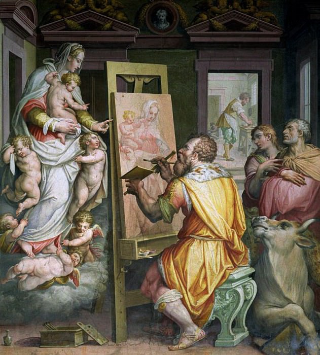Святой Лука пишет портрет Богородицы картина