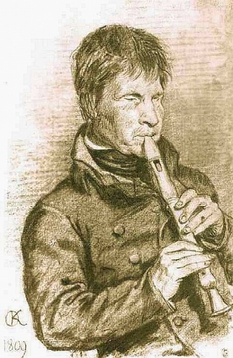 Слепой музыкант. 1809 Рисунок. ГРМ картина