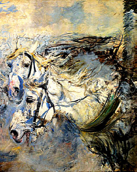 Две белые лошади, 1881-86 картина