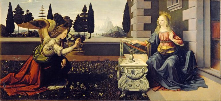 Леонардо да Винчи – Благовещение картина