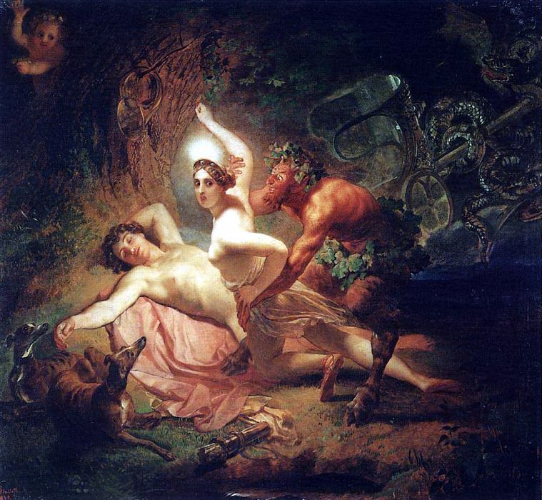 Диана, Эндимион и Сатир. 1849 картина
