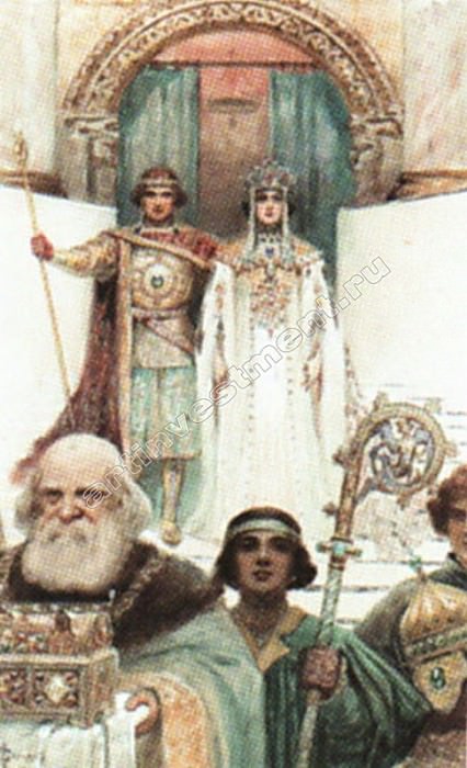 Свадебная церемония. Средние века. 1909 картина