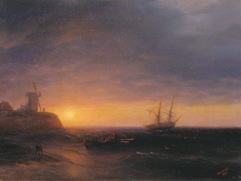 Закат на море 1878 картина