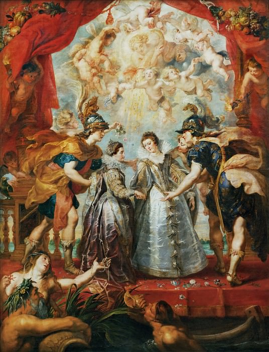 Цикл Медичи: Обмен двух принцесс из Франции и Испании на Бидасоа в Хедайе, 9 ноября 1615 г. картина