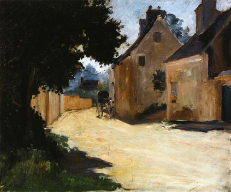 Деревенская улица, Лувесьен – 1871 г картина