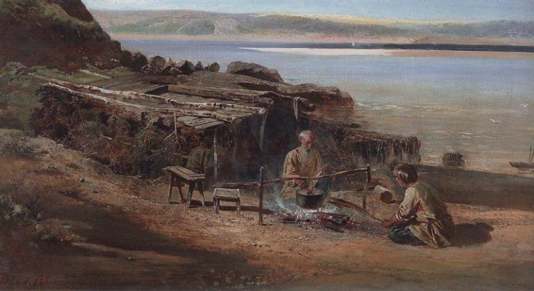 Рыбаки на Волге. 1872 картина