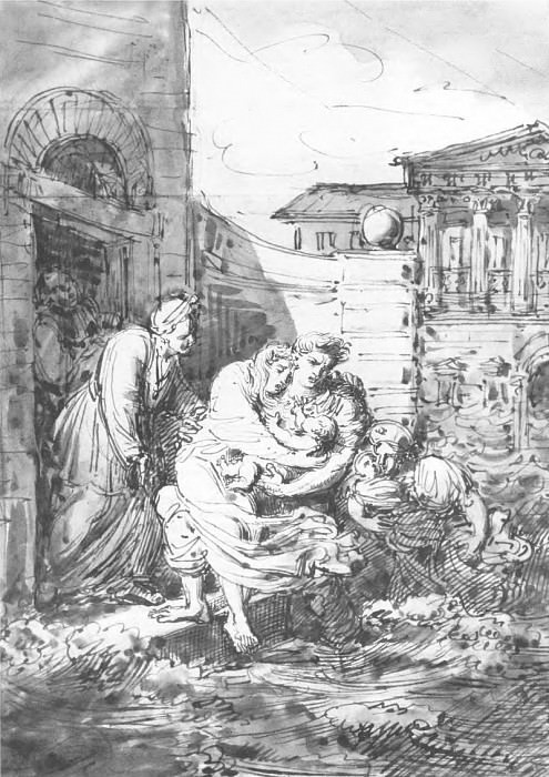 Наводнение в Петербурге 7 ноября 1824 г. 1824. Б. , сепия, акв. , кисть, перо. 28, 4х20, 6. ГТГ картина