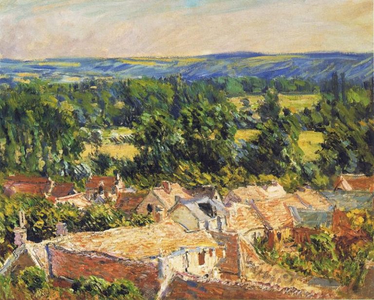 Вид на деревню Живерни картина