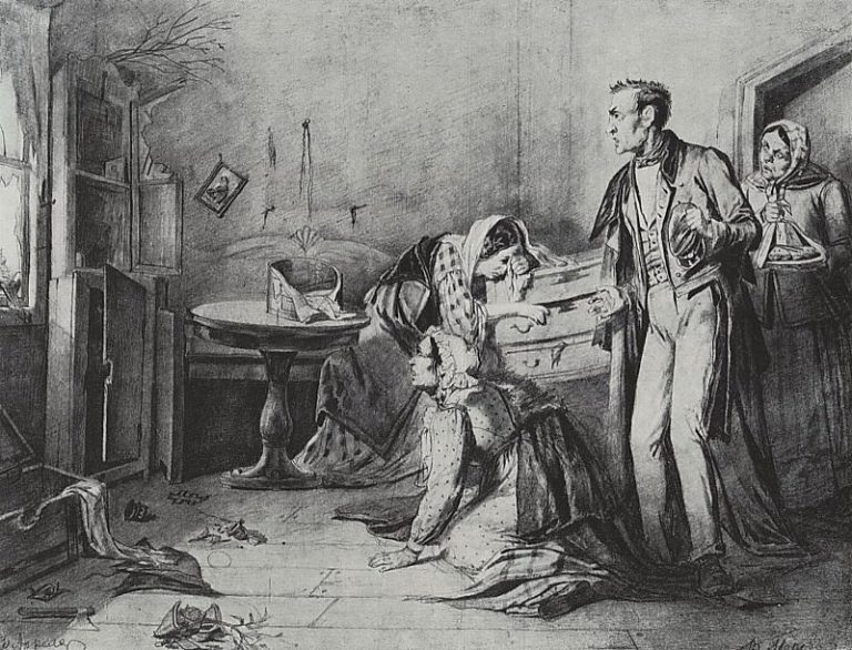 Кража со взломом в Пасхальную ночь. 1861 Рис. 33х42, 5 ГТГ картина