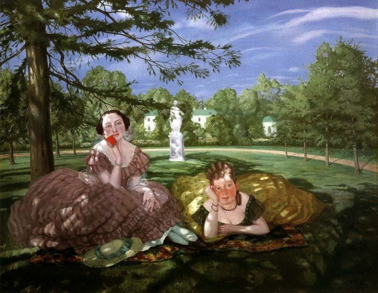 Две дамы в парке картина