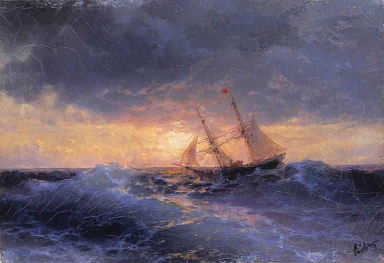 Море. Закат 1896 картина