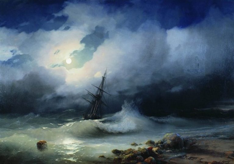 Бурное море ночью 1853 82х117 картина