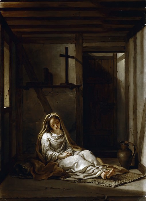 Шарль-Антуан Куапель – Святая Таисия в келье картина