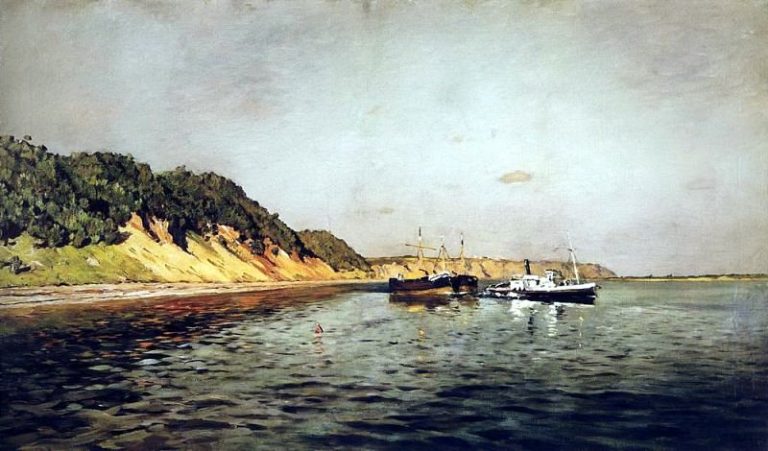 Волга. Тихий день. 1895 картина
