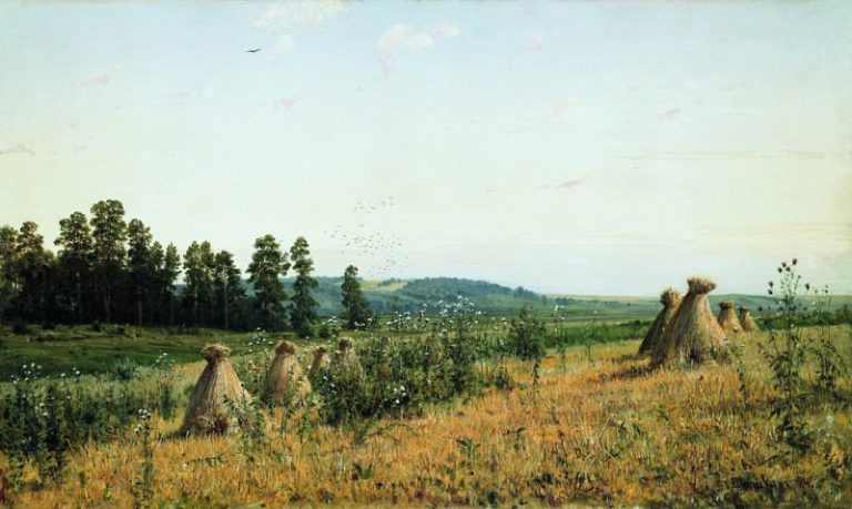 Сжатое поле. Полесский пейзаж 1884 71х117 картина