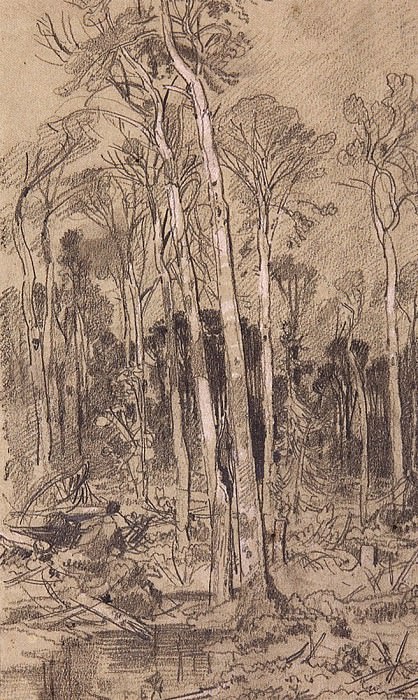 Весной в лесу. 1880-е 26х17 картина