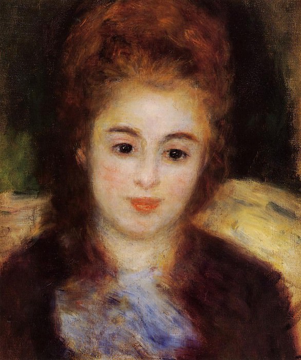 Голова молодой женщины в синем шарфе (также известной как мадам Анрио) картина