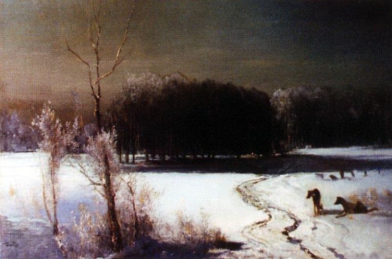 Пейзаж с волками. 1880-е картина