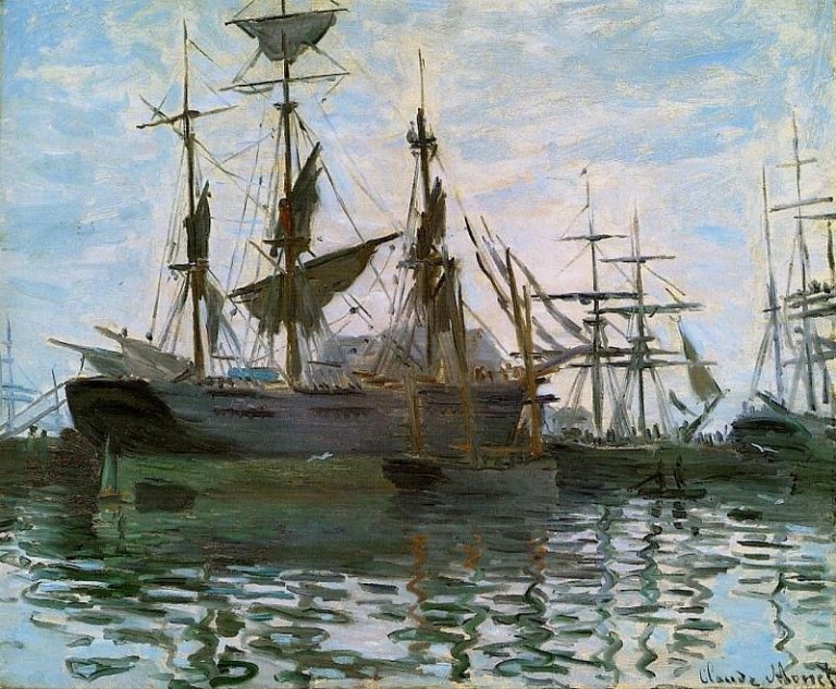 Корабли в гавани картина