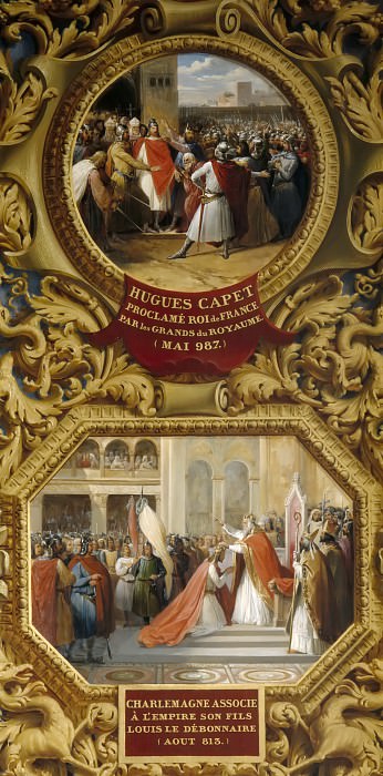 Жан Ало – Провозглашение Гуго Капета королём и Коронование Карломаном своего сына Людовика Благочестивого императорской короной картина