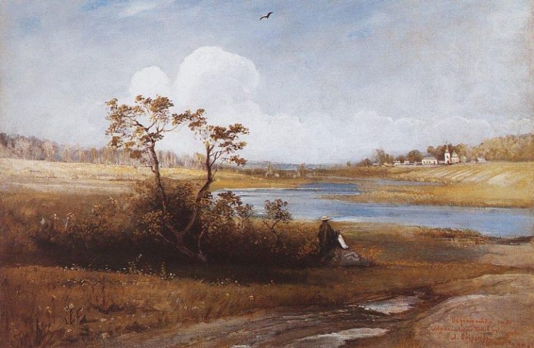 Окрестности села Михайловского Псковской губернии. 1880-е картина