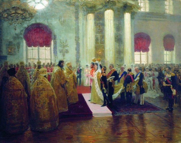 Венчание Николая II и великой княжны Александры Фёдоровны картина